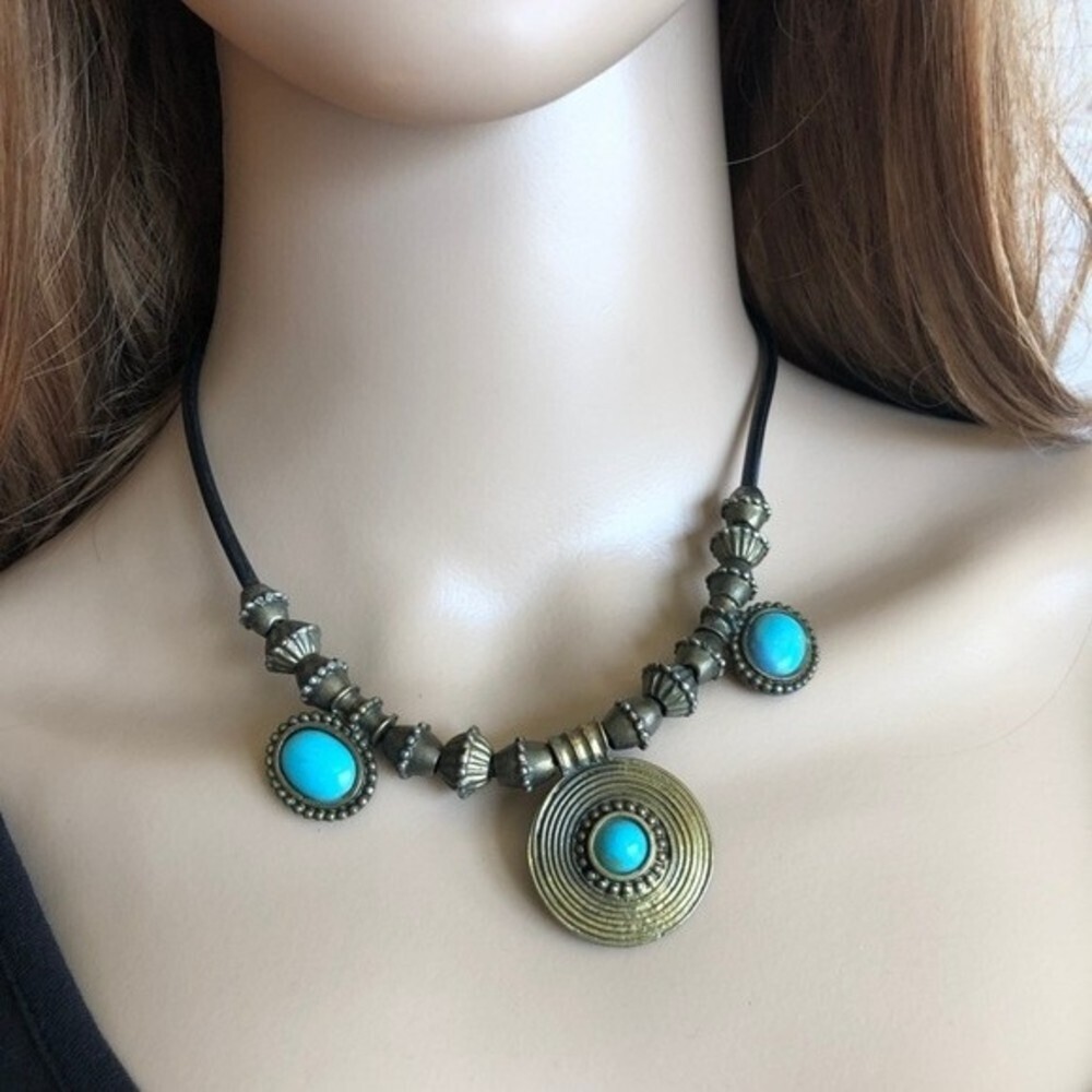 Handmade Ethnic Tribal Brass tone Chic Choker Necklace